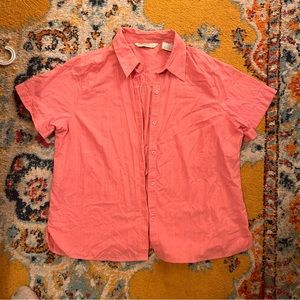 Vintage pink lightweight button down blouse